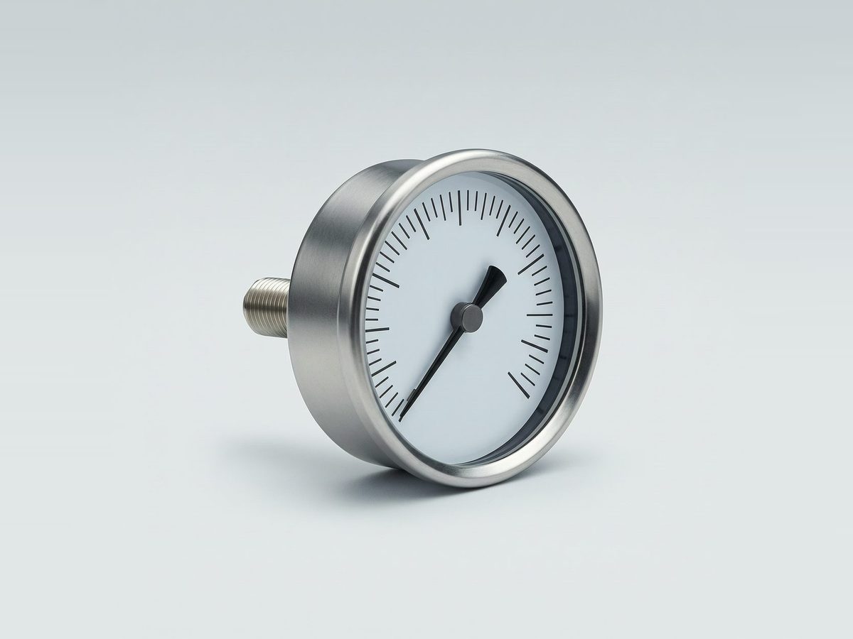 Back mount pressure gauge with a rear threaded connection